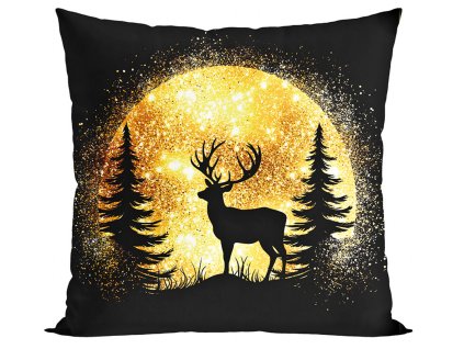 Vánoční polštář DEER IN GOLD 40x40 cm  Mybesthome
