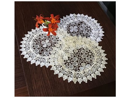 Krajkový ubrousek REBEKA bílá Ø 30 cm MyBestHome