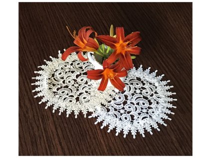 Krajkový ubrousek TANIA bílá Ø 20 cm, 25 cm MyBestHome