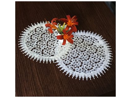 Krajkový ubrousek TANIA bílá Ø 30 cm, 40 cm MyBestHome