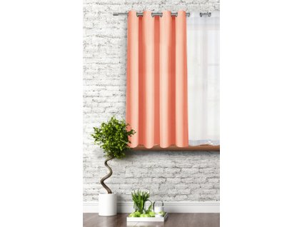 Dekorační krátký závěs s kroužky COLOR 160 barva 04 lososová 140x160 cm (cena za 1 kus) MyBestHome