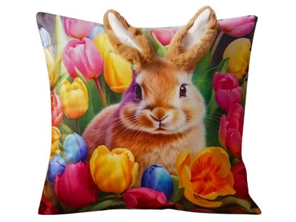 Velikonoční polštář 3D HELLO BUNNY II. 40x40 cm  Mybesthome
