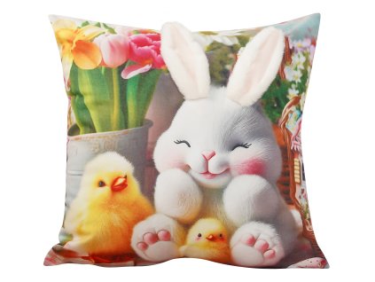 Velikonoční polštář 3D HELLO BUNNY II. 40x40 cm Mybesthome