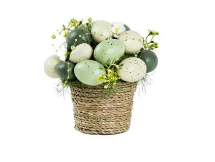 Velikonoční dekorace | EASTER JOY | s vajíčky v květináči | 18x18x18 cm | 725609