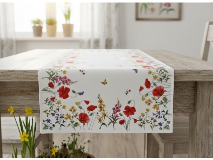 Vzorovaný ubrus - běhoun na stůl SPRING MEADOW III. 40x85 cm Mybesthome