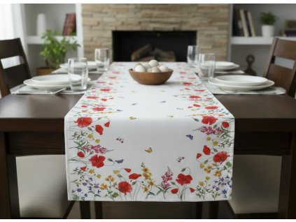 Vzorovaný ubrus - běhoun na stůl SPRING MEADOW III. 60x120 cm Mybesthome
