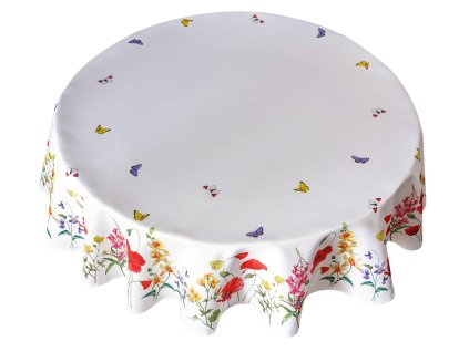 Vzorovaný kulatý ubrus na stůl SPRING MEADOW III. Ø 130 cm Mybesthome