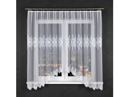 Dekorační oblouková dlouhá záclona na žabky ZANETA 175 bílá 450x175 cm MyBestHome