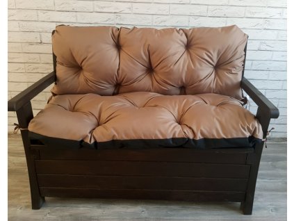 Prošívané sezení JONAS, polstr na zahradní lavici - sedák s opěrkou, CAPPUCCINO, různé rozměry, Mybesthome