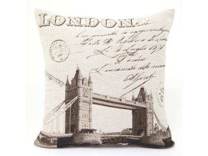 Polštář LONDON 45x45cm gobelín hnědá Mybesthome