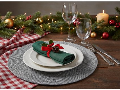 Prostírání kulaté MIRGO tmavě šedá Ø 38 cm Mybesthome