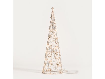 Světelná dekorace | KAICE | Vánoční stromek zlatý s LED malý | 40 cm 15 LED | 754548