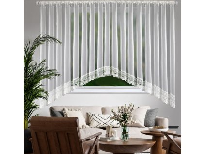 Dekorační krátká oblouková záclona s krajkou ERICA bílá 400x160 cm MyBestHome