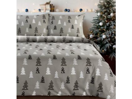 Vánoční povlečení 100% bavlna flanel LEON 1x 220x200 cm, 2x povlak 70x80 cm francouzské povlečení MyBestHome