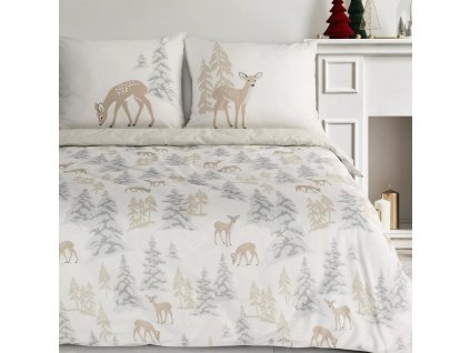 Vánoční povlečení 100% bavlna FAUN 1x 220x200 cm, 2x povlak 70x80 cm francouzské povlečení MyBestHome