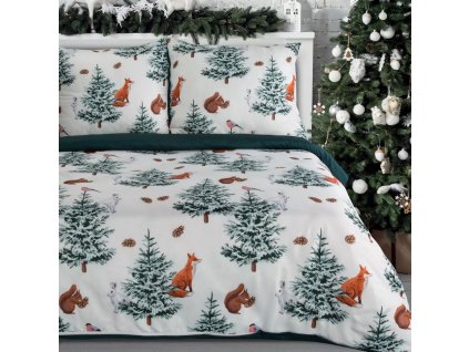 Vánoční mikrovláknové povlečení ROLLY 1x 220x200 cm, 2x povlak 70x80 cm francouzské povlečení MyBestHome