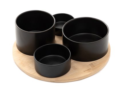 Sada | YIFAN | servírovací misky 5 el. černé | 33 cm | 849362