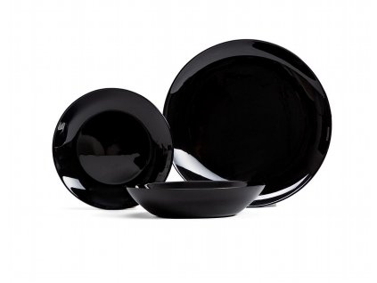 Jídelní sada talířů | CAPRI | černá | 18 ks | 727634