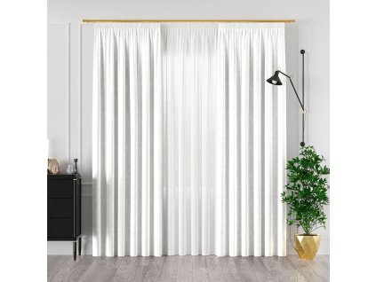 Dekorační závěs s řasící páskou VELVINO color 101 bílá šířka 140 cm x výška různé rozměry (cena za 1 kus) MyBestHome