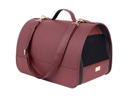 Přenosná cestovní taška pro psy do auta PARIS vínová velikost M, L