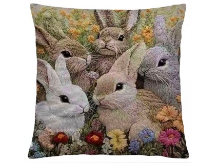 Velikonoční polštář EASTER RABBITS II. 40x40 cm Mybesthome