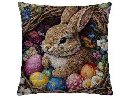 Velikonoční polštář EASTER RABBITS III. 40x40 cm Mybesthome