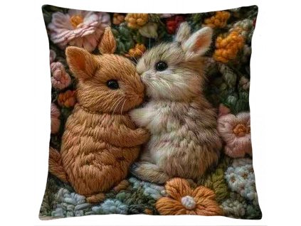 Velikonoční polštář EASTER RABBITS IV. 40x40 cm Mybesthome