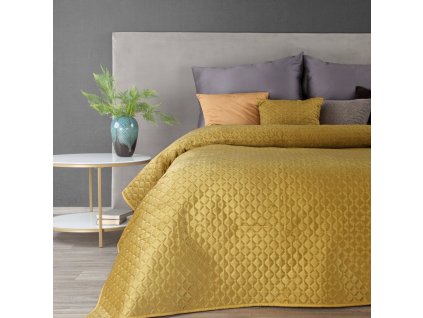 Přehoz na postel DAMIAN mustard/hořčicová 220x240 cm Mybesthome