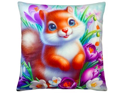 Dekorační polštář s motivem - VEVERKA 40x40 cm Mybesthome