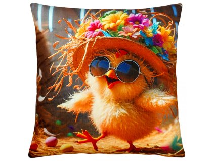 Velikonoční polštář VESELÉ KUŘÁTKO 40x40 cm  Mybesthome