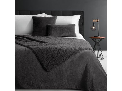 Přehoz na postel BELLA tmavě šedá 220x240 cm Mybesthome