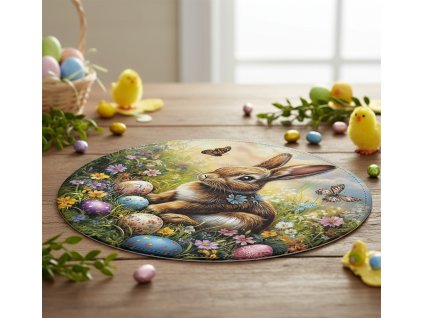 Velikonoční dekorační ozdobný ubrousek BUNNY V. Ø 30 cm Mybesthome