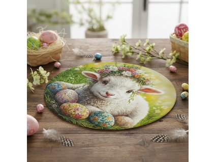 Velikonoční dekorační ozdobný ubrousek BERÁNEK II. Ø 30 cm Mybesthome