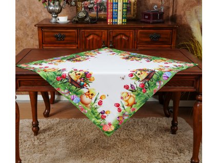 Velikonoční vzorovaný ubrus na stůl EASTERS CHICKS 85x85 cm Mybesthome