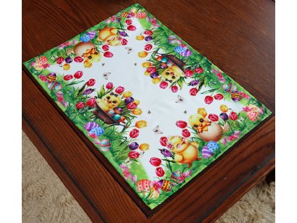 Velikonoční dekorační ozdobný ubrousek EASTERS CHICKS 32x45 cm Mybesthome