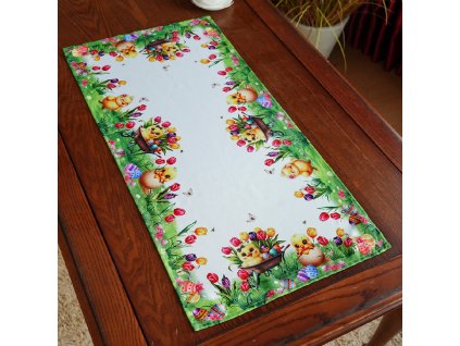 Velikonoční ubrus - běhoun na stůl EASTERS CHICKS 40x85 cm Mybesthome
