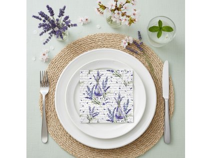 Dekorativní papírový ubrousek LEVANDULE 33x33 cm balení 20 ks