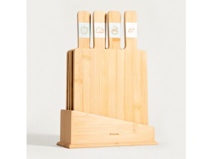 Sada bambusových prkének se stojánkem BAMBOU 4 ks 20x33 cm