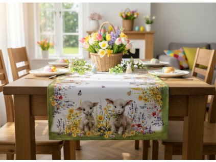 Velikonoční ubrus - běhoun na stůl SHEEP 60x120 cm Mybesthome