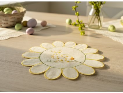 Velikonoční dekorační ozdobný ubrousek EMROIDERY Ø 30 cm