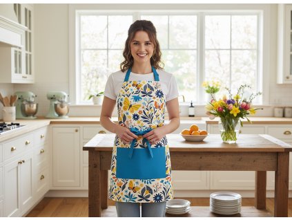 Kuchyňská bavlněná zástěra  SPRINGG TIME  60x75 cm , 100% bavlna