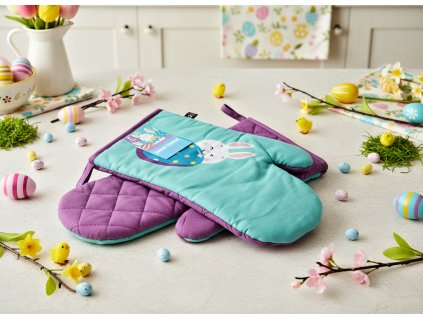 Kuchyňské bavlněné rukavice - chňapky SWEET EASTER 100% bavlna 19x30 cm