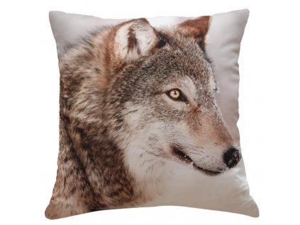 Polštář WOLF MyBestHome 40x40cm fototisk 3D motiv vlka