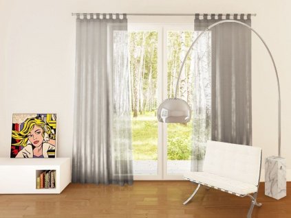 Dekorační záclona s leskem - organza OTYLIA stříbrná 140x245 cm MyBestHome