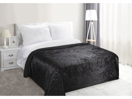 Luxusní přehoz na postel BLACK, černá, 220x240 cm Mybesthome
