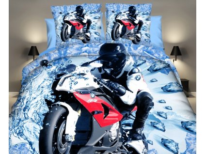 Povlečení MOTORKA BMW 3D set 3 ks, 1x 160x200 cm, 2x povlak 70x80 cm MyBestHome