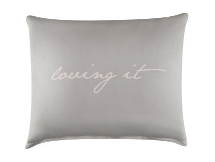 Polštář s výplní LOVING 50x60 cm, šedá/růžová, 100% bavlna Mybesthome