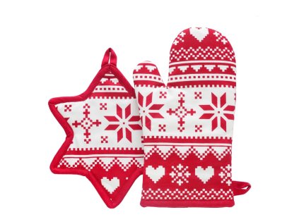 Kuchyňský set rukavice/chňapka SCANDER, 18x30 cm/24X21 cm HOME & YOU, 100% bavlna