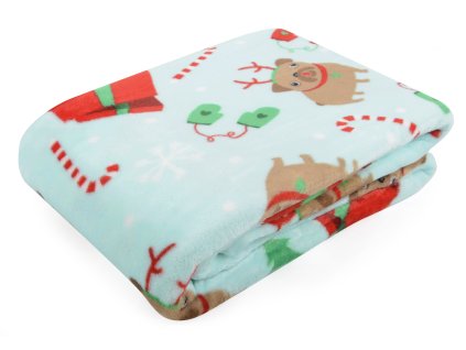 Deka z mikrovlákna X-MAS PETS motiv pejskové 150x200 cm Essex