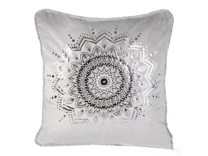 Polštář MANDALA světle šedá 45x45 cm Mybesthome